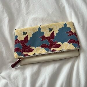 Rachel Pally Floral Clutch with Yellow, Blue and Maroon Accents